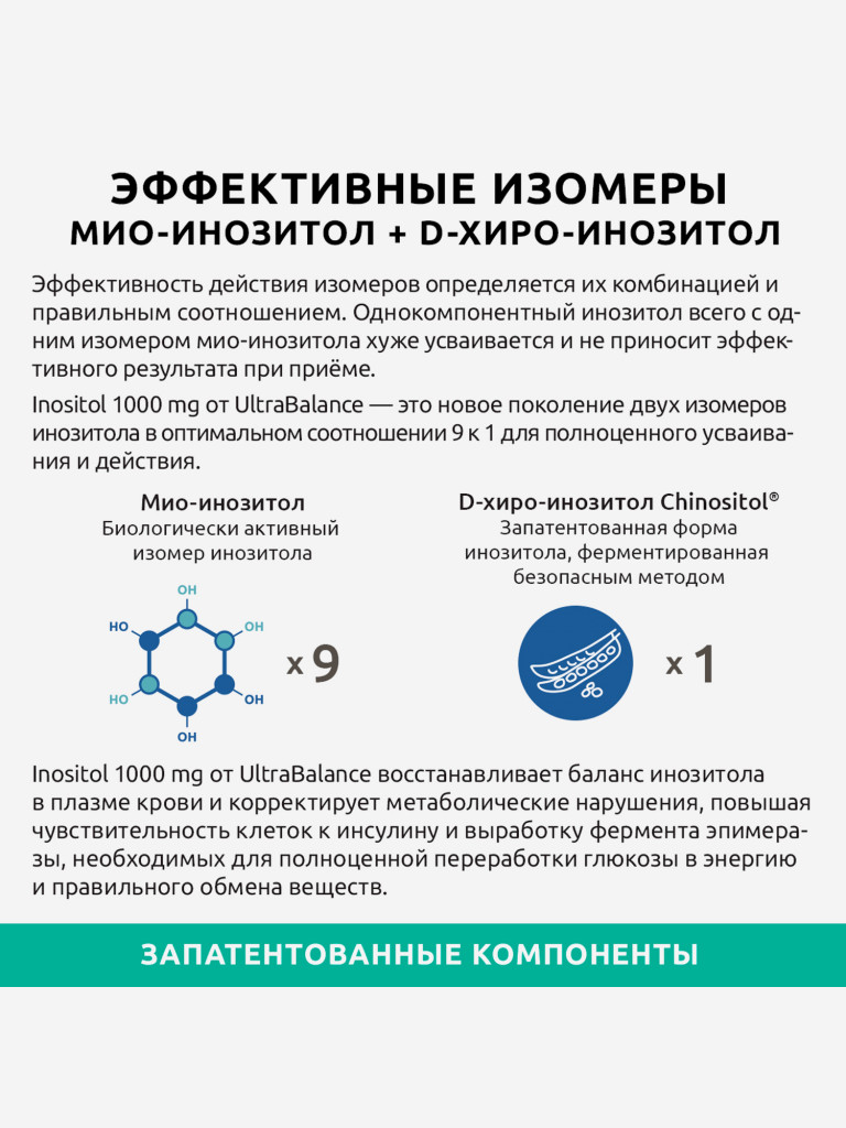 Инозитол UltraBalance для нормализации женского гормонального фона, 60 капсул