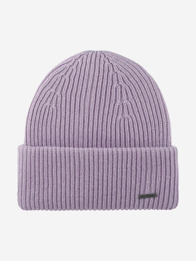 Шапка с отворотом STETSON 8599382 BEANIE WOOL (фиолетовый)