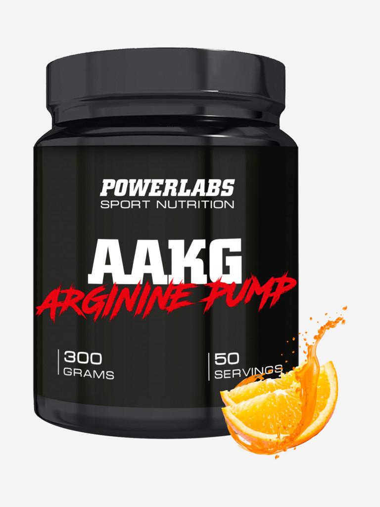 Аргинин AAKG, Powerlabs, 300 г, апельсин