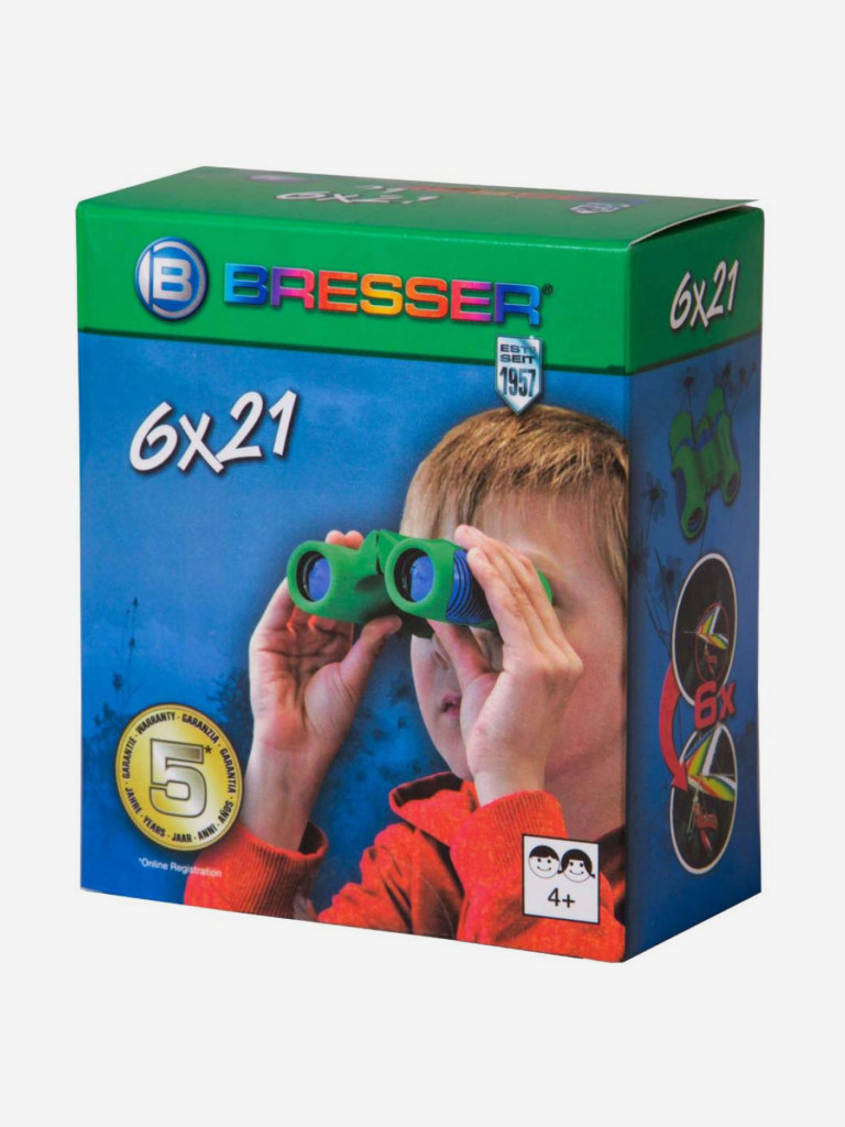 Бинокль детский Bresser Junior 6x21, зеленый