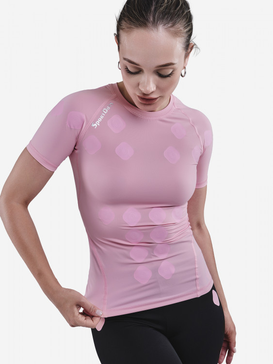 Компрессионная футболка-суппорт спины SportDots, женская,TSH-PN