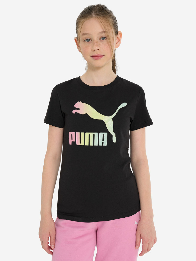 Футболка для девочек PUMA Classic Shiny Color Logo