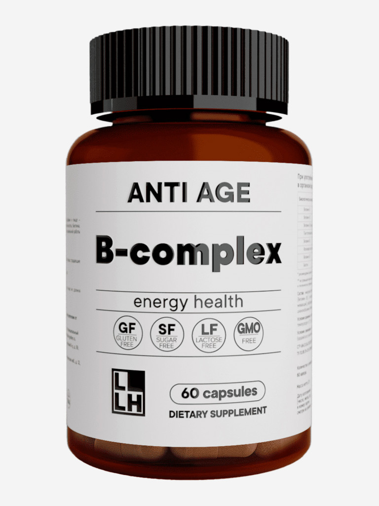 Витамины группы B Anti-age LLH, 60 веганских капсул