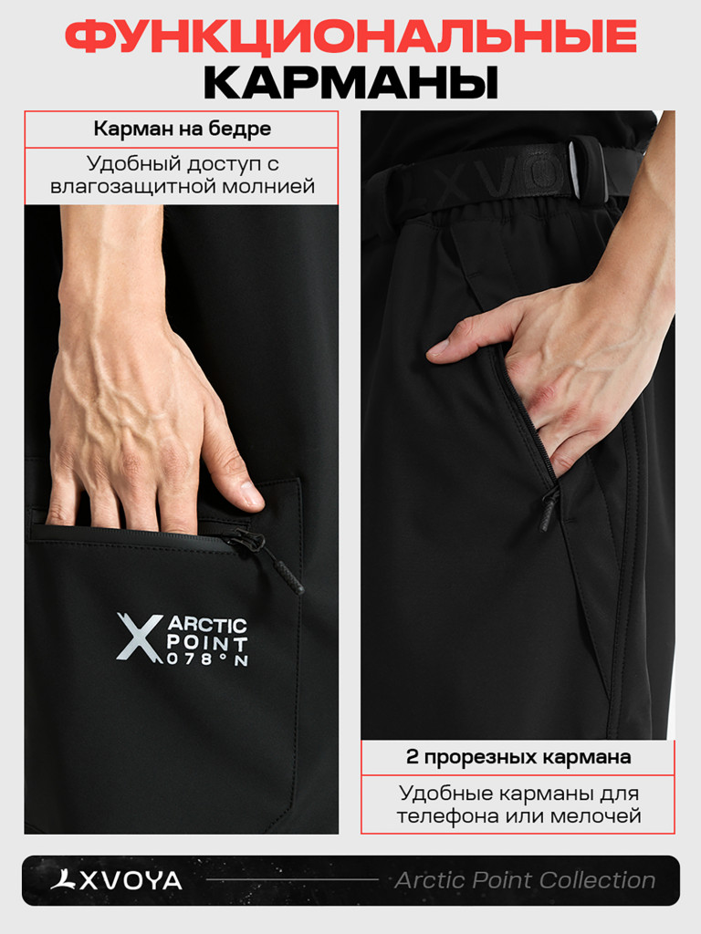 Брюки сноубордические XVOYA Arctic Point черные