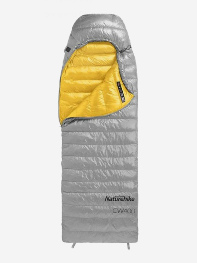 Мешок спальный Naturehike CW400 L , 220х85 см, (правый) (ТК: +10C), серый
