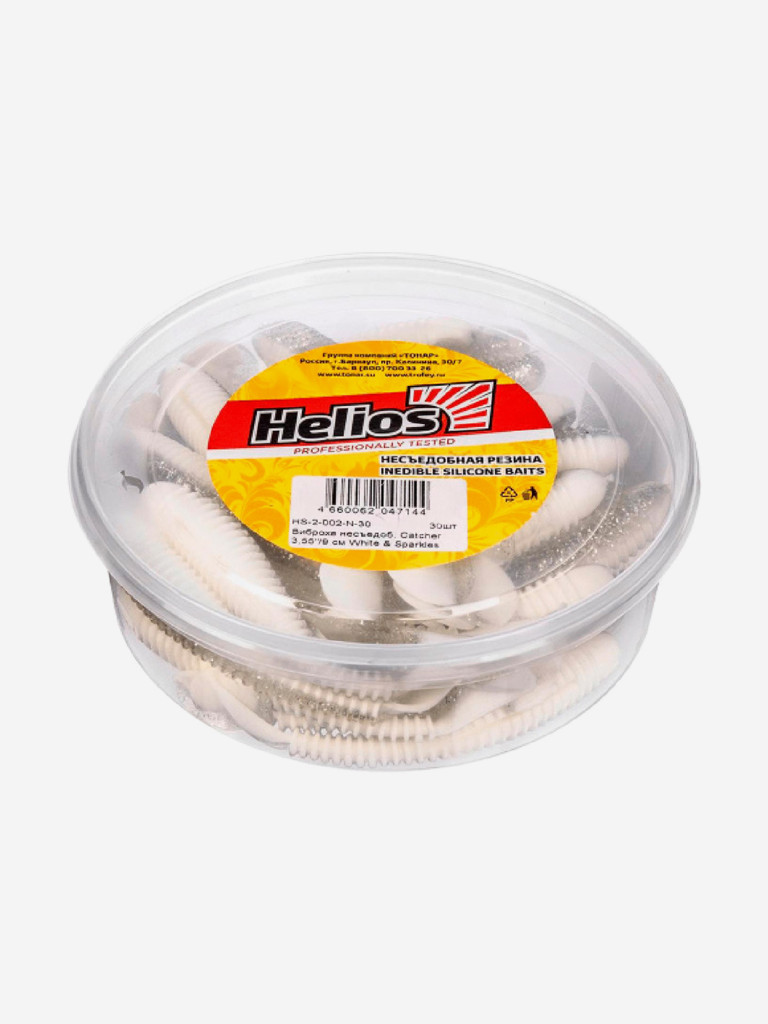 Мягкая приманка Helios Catcher, 3,55'' / 9 см, White & Sparkles, 30 шт (HS-2-002-N-30)