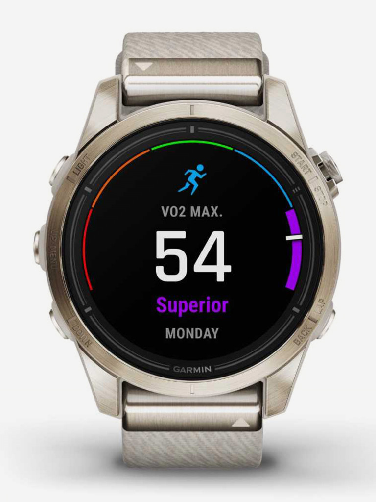 Спортивные часы Garmin EPIX PRO (Gen 2) Sapphire Edition 42 мм, золотистый корпус с нейлоновым ремешком сливочного цвета