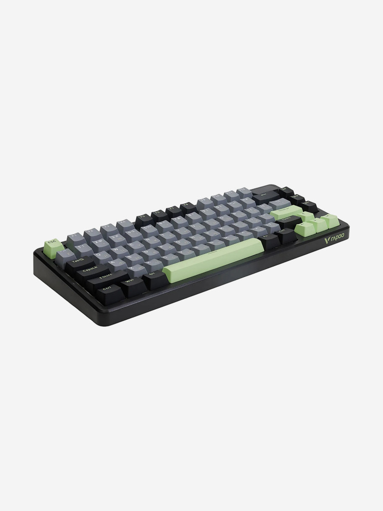 RAPOO Игровая механическая клавиатура проводная/беспроводная V700DIY-75, цвет: чер/сер/зел (10369)
