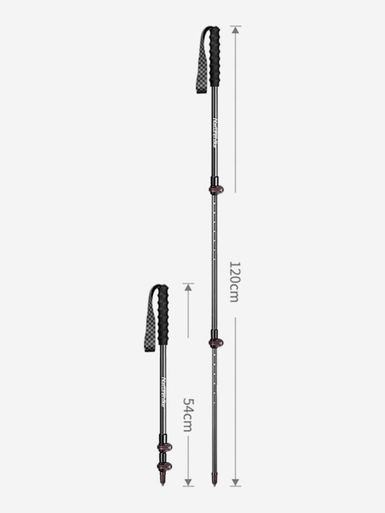 Палки Naturehike карбоновые голубые 120 см, 2 штуки
