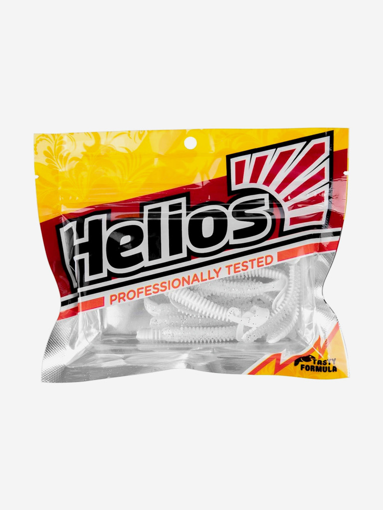 Мягкая приманка Helios Credo Long Body, 2,95" / 7,5 см, White & Sparkles, 12 штук (HS-9-002)