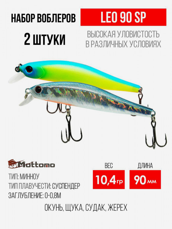 Набор воблеров для рыбалки Leo 90SP 10,4g приманка на щуку