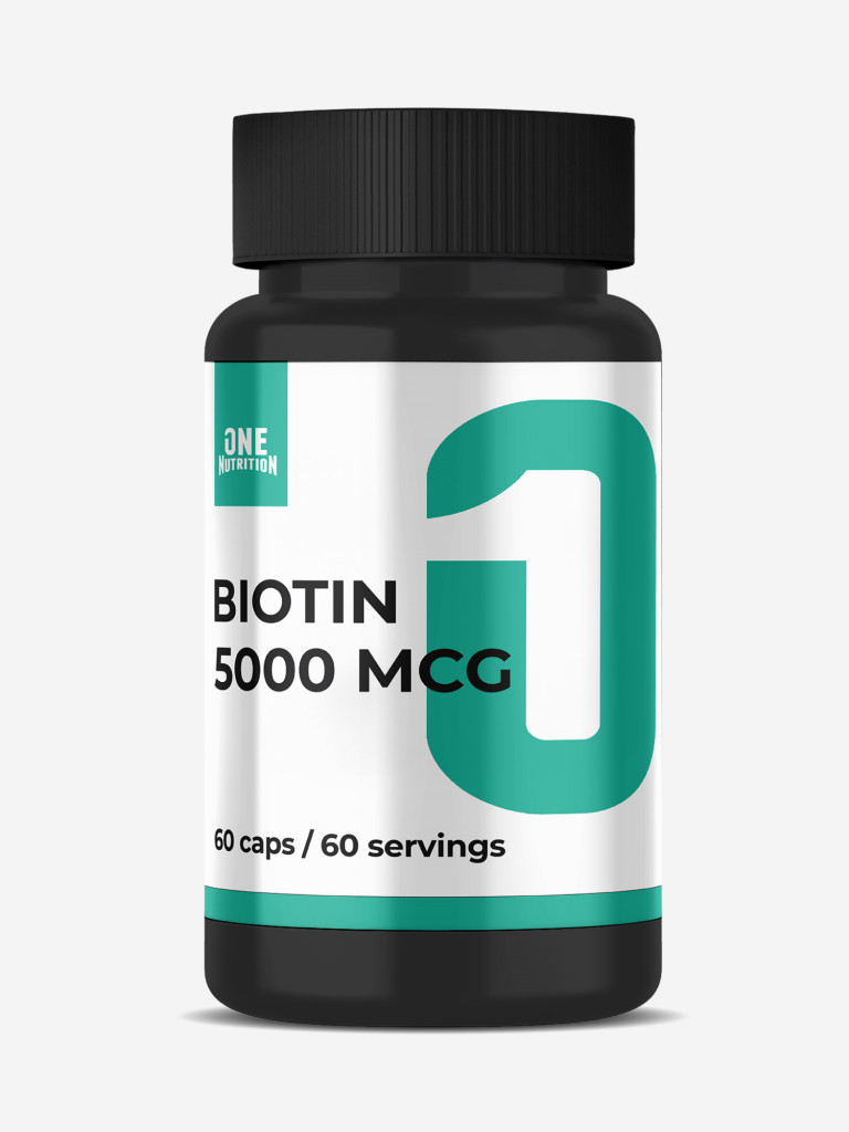 Витамины для волос, Биотин, One Nutrition, 5000 мкг, 60 капсул