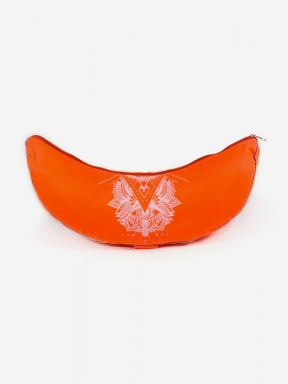 Подушка для медитации полумесяц Чакра Свадхистана оранжевая Рамайога