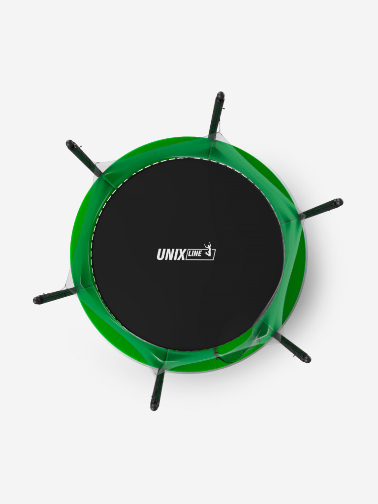 Батут каркасный UNIX Line Simple 8 ft Green с внутренней защитной сеткой, общий диаметр 244 см, до 140 кг