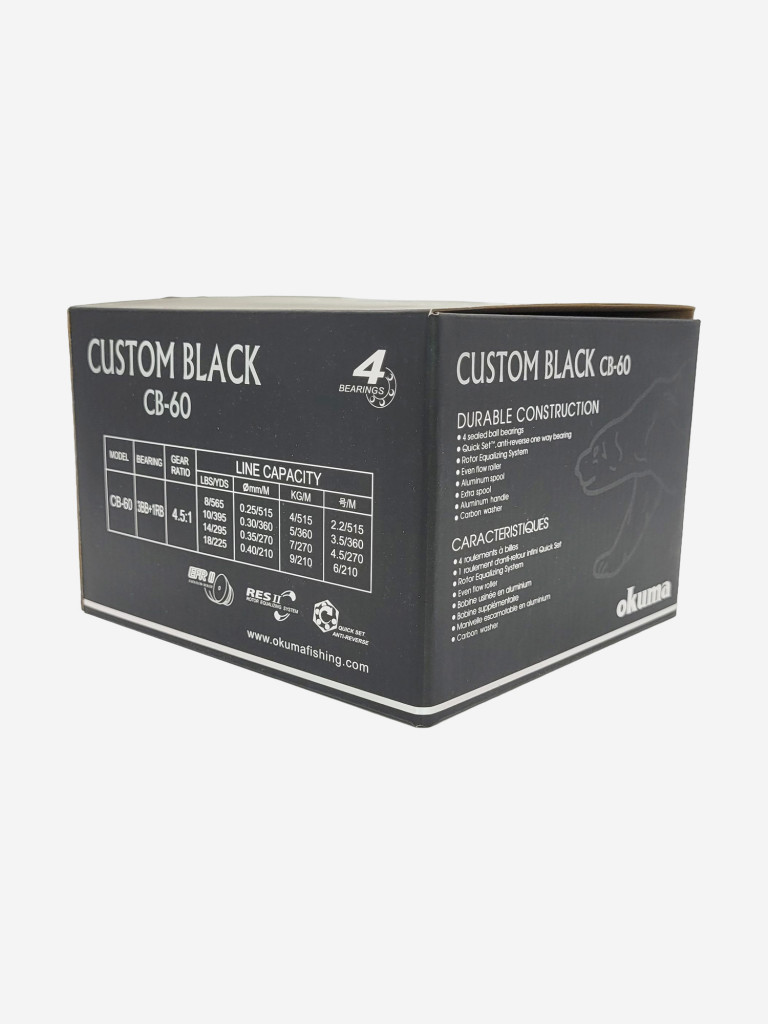 Катушка для спиннинга Okuma CUSTOM Black CB-60, с передним фрикционом, с дополнительной шпулей