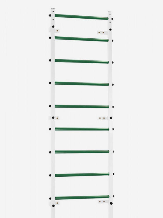 Металлическая шведская стенка Белая Sportlim ступени зеленые из ПВХ