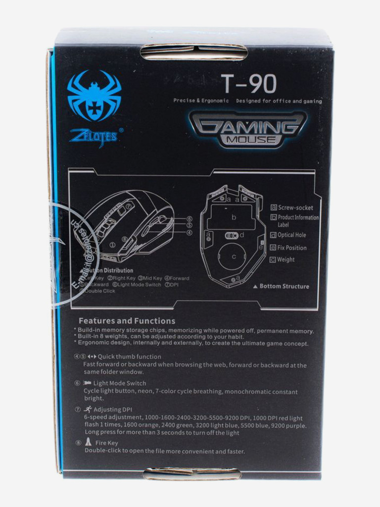 Проводная игровая мышь ZELOTES T-90