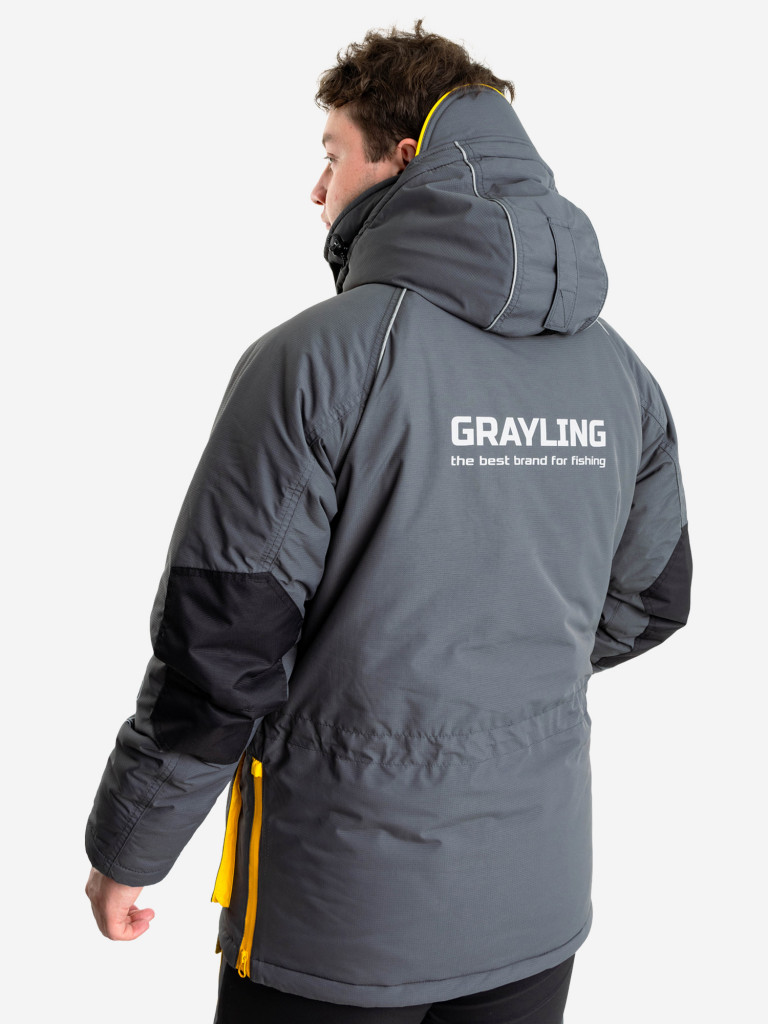 Костюм мужской зимний для рыбалки ТАЙМЫР GRAYLING (-25С), серо-жёлтый