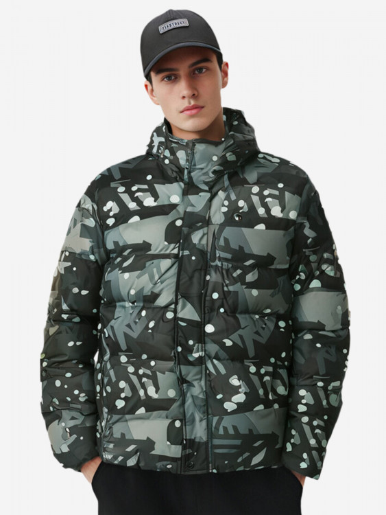 Пуховик Timberland Down Jacket Men's Gray Camouflage