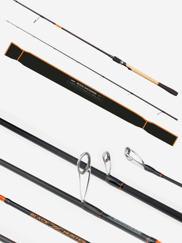 Спиннинг штекерный углеволоконный 2 колена Akara Black Hunter (7-32) M762 2,28 м