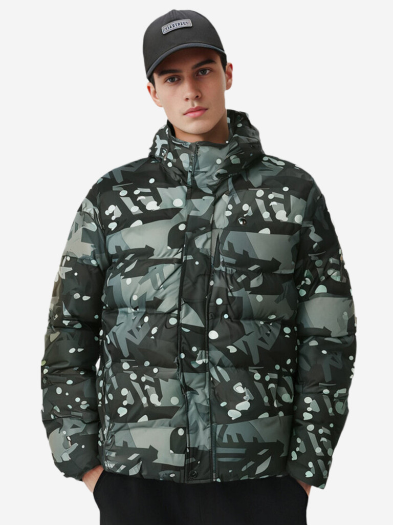 Пуховик Timberland Down Jacket Men's Gray Camouflage