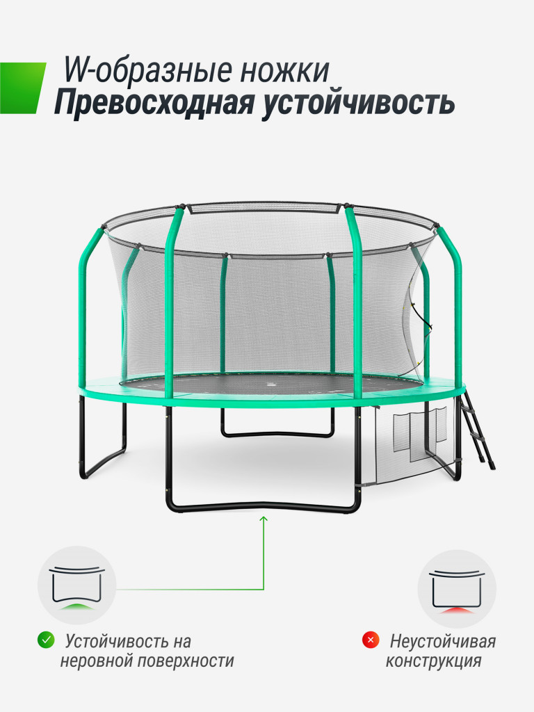 Батут UNIX Line SUPREME GAME 12 ft (Green)