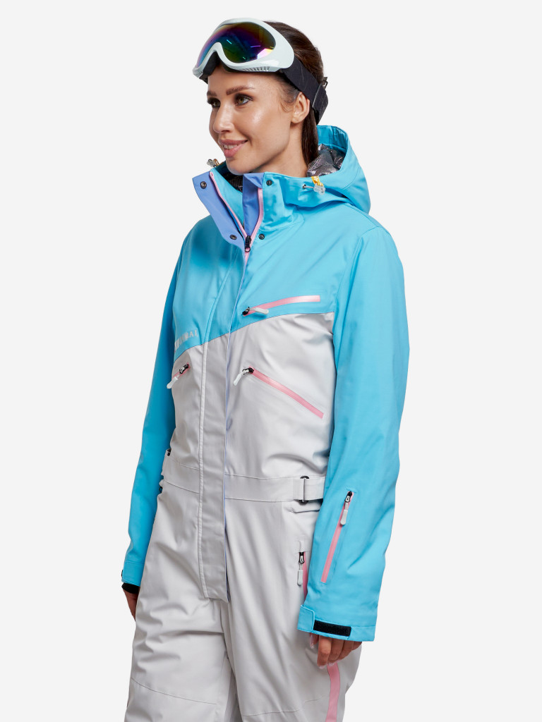 Горнолыжный комбинезон женский зимний голубого цвета 2326