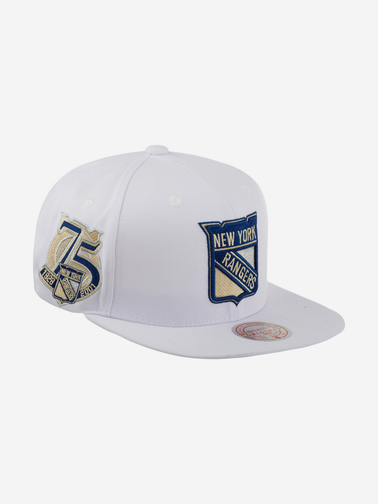 Бейсболка с прямым козырьком MITCHELL NESS HHSS5744-NYAYYPPPWHIT New York Rangers NHL