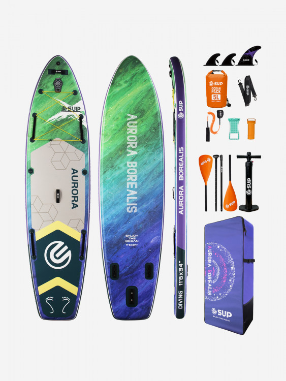 Сапборд двухслойный E-SUP Aurora Green 350 см