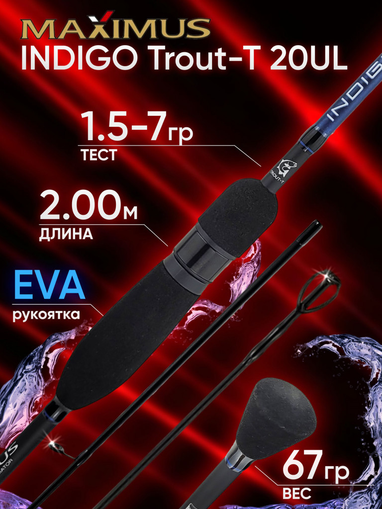 Спиннинг Maximus INDIGO Trout-T 20UL 2.00м 1.5-7гр
