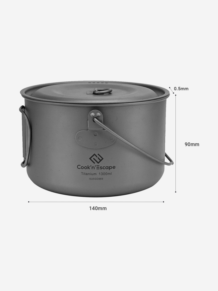 Кастрюля-котелок c крышкой CA2115 1300ml Titanium hanging pot
