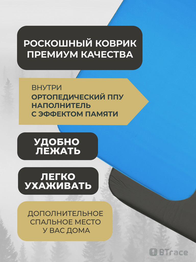 Ковер самонадувающийся BTrace Luxary 10 Double, Синий