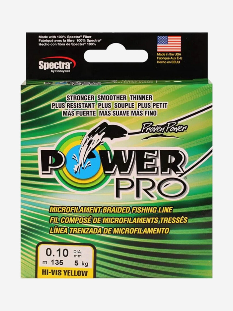 Леска плетеная Shimano PowerPro длина 135 м, диаметр 0,10 мм, разрывная нагрузка 5 кг