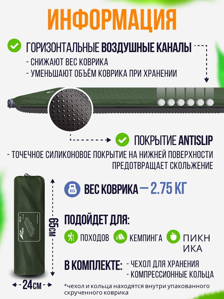 Коврик для пикника Trek Planet Relax 90 Green