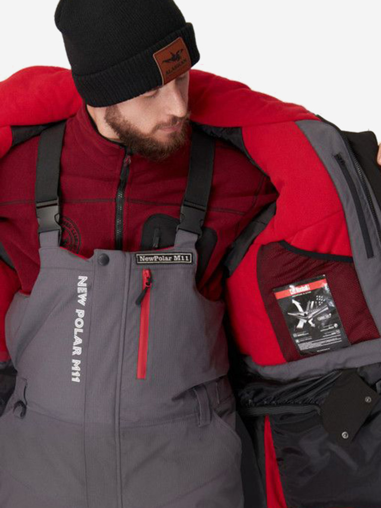 Костюм зимний Alaskan NewPolar M11 красный/серый/черный (куртка+полукомбинезон)