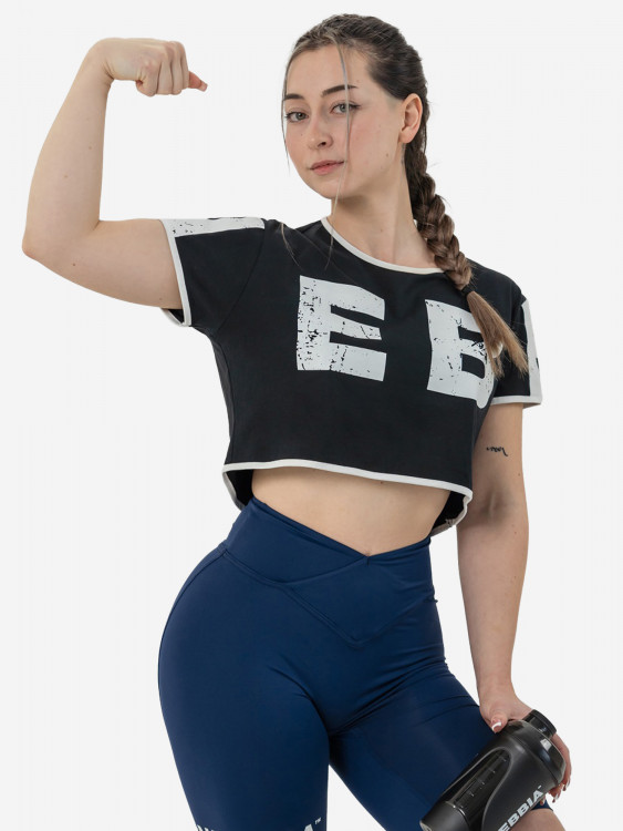 Топ спортивный женский NEBBIA Oversized crop top GAME ON 610