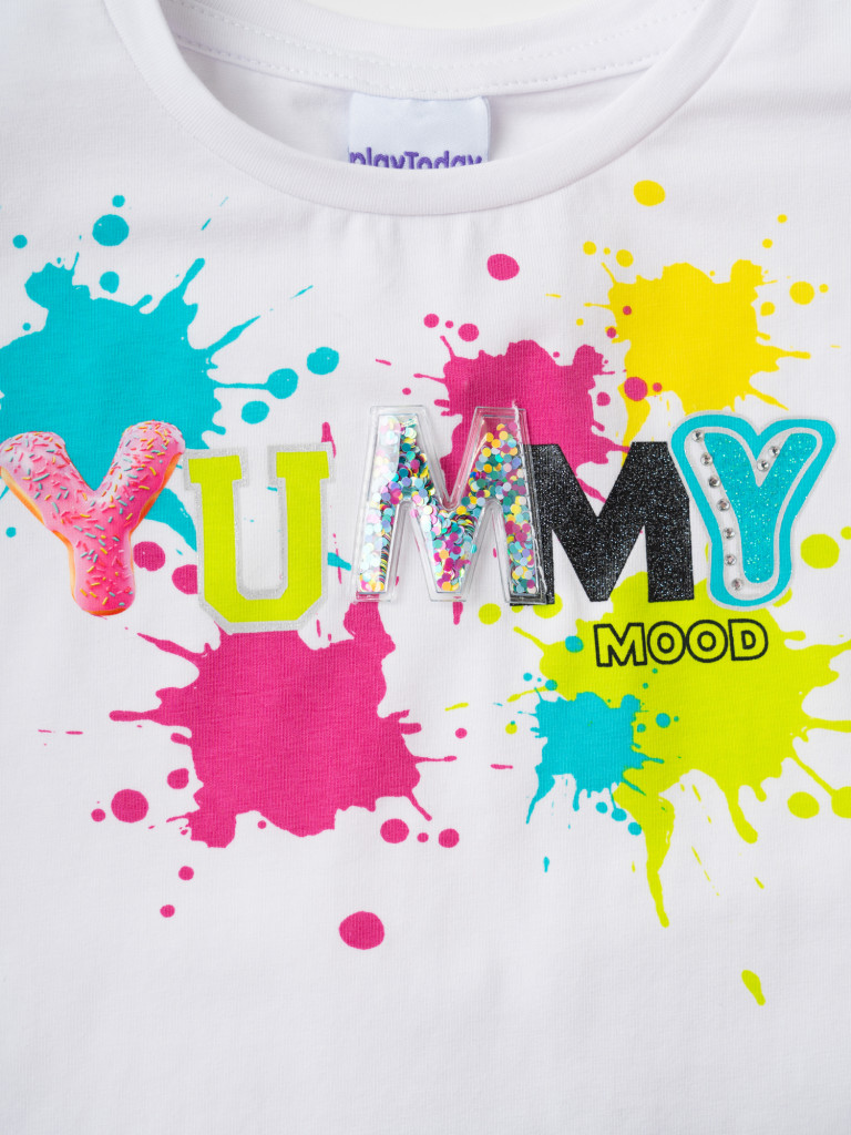 Комплект для девочек: футболка, юбка-шорты PlayToday