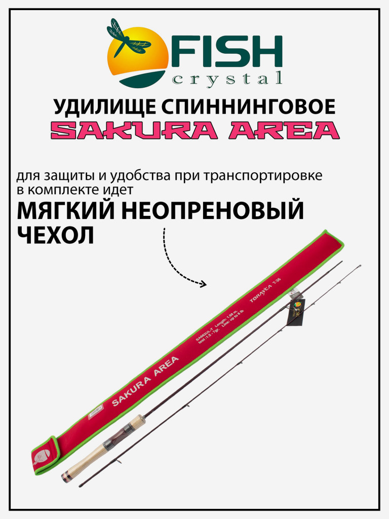 Удилище спиннинговое Sakura Area, 2 секции, длина 1.98 м, тест 1.5-7 г Carbon Torayca, кольца FUJI (7+1)