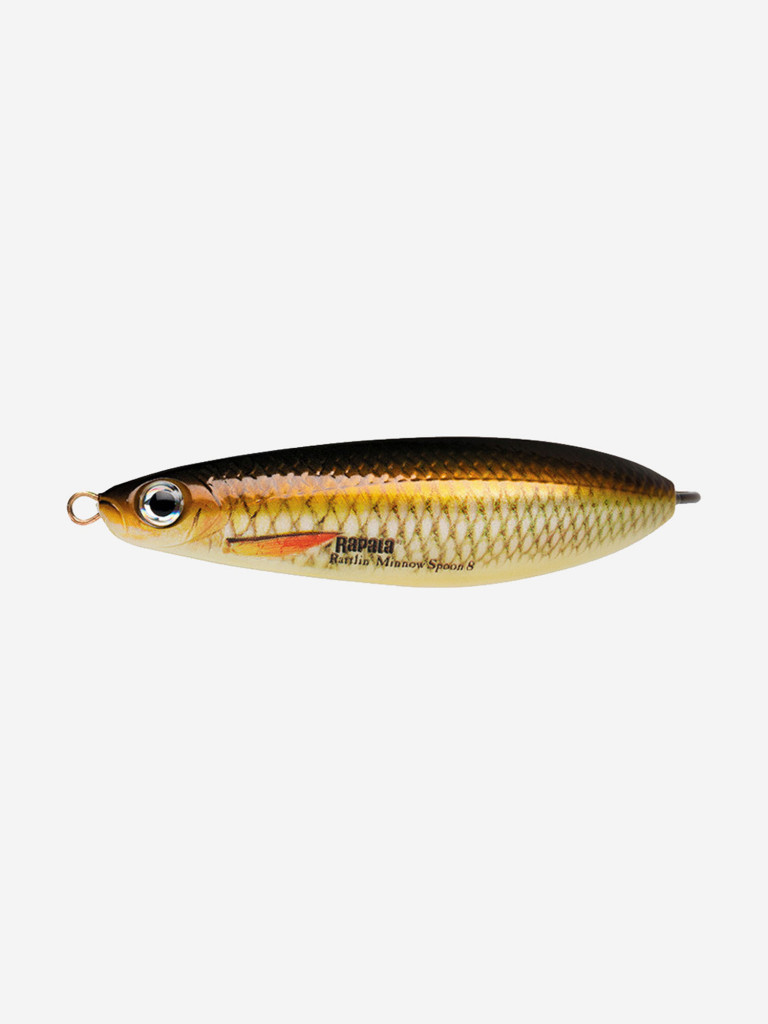 Блесна для рыбалки колеблющаяся RAPALA Rattlin' Minnow Spoon, 8см, 16гр /JP (незацепляйка)
