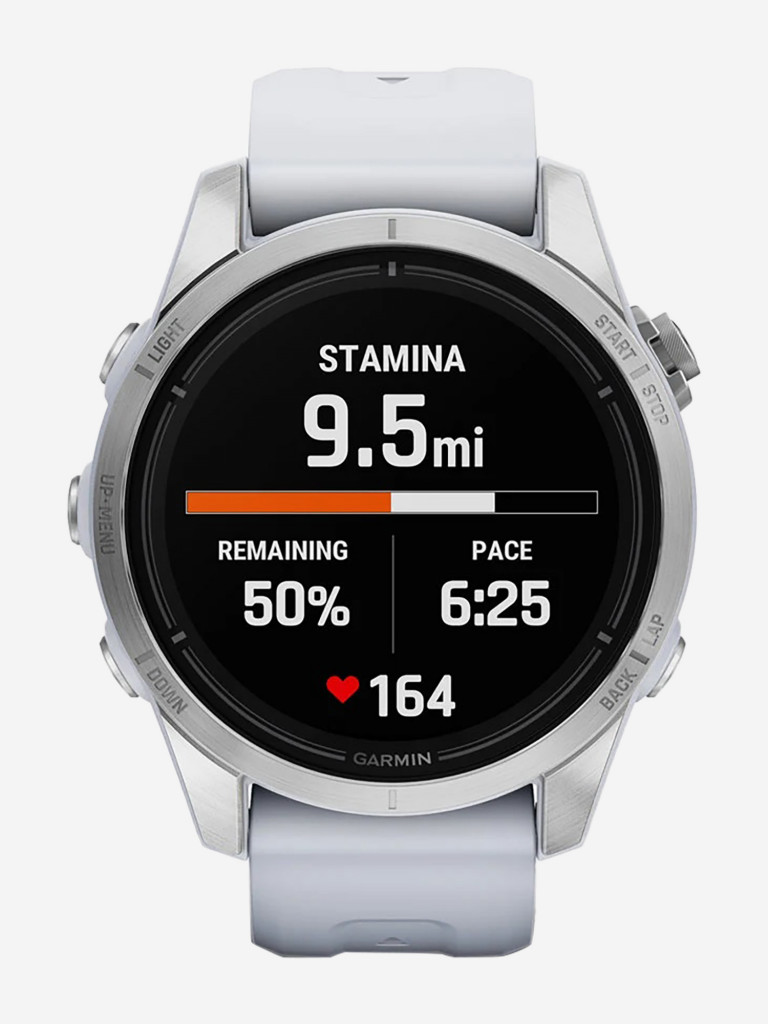 Спортивные часы Garmin EPIX PRO (Gen 2) Standard Edition 42 мм, серебристый корпус, белый ремешок