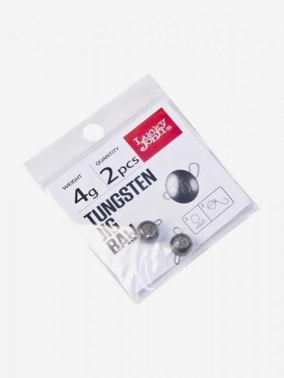 Грузила разборные Вольфрамовые LUCKY JOHN головки TUNGSTEN JIG BALL 4г, набор 2шт.
