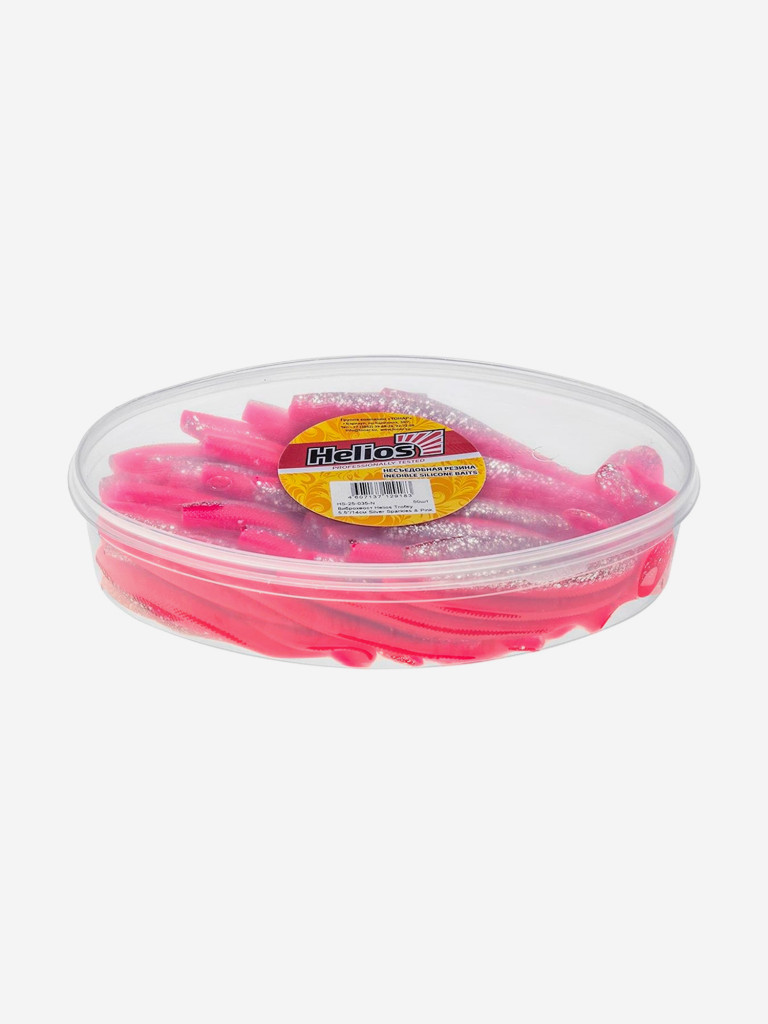 Мягкая приманка Helios Trofey, 5,5'' / 14 см, Silver Sparkles & Pink, 50 шт (HS-25-035-N)