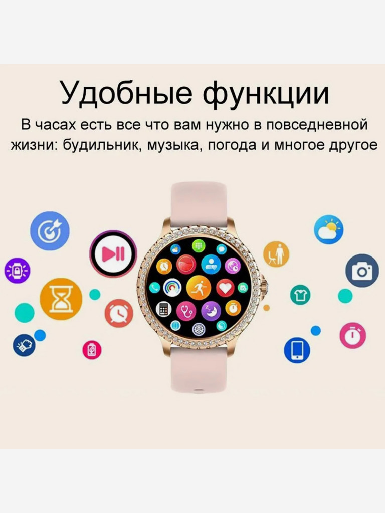 Умные часы CheckME Smart CMSI58GP с фитнес-трекером, таймером, мониторингом сна