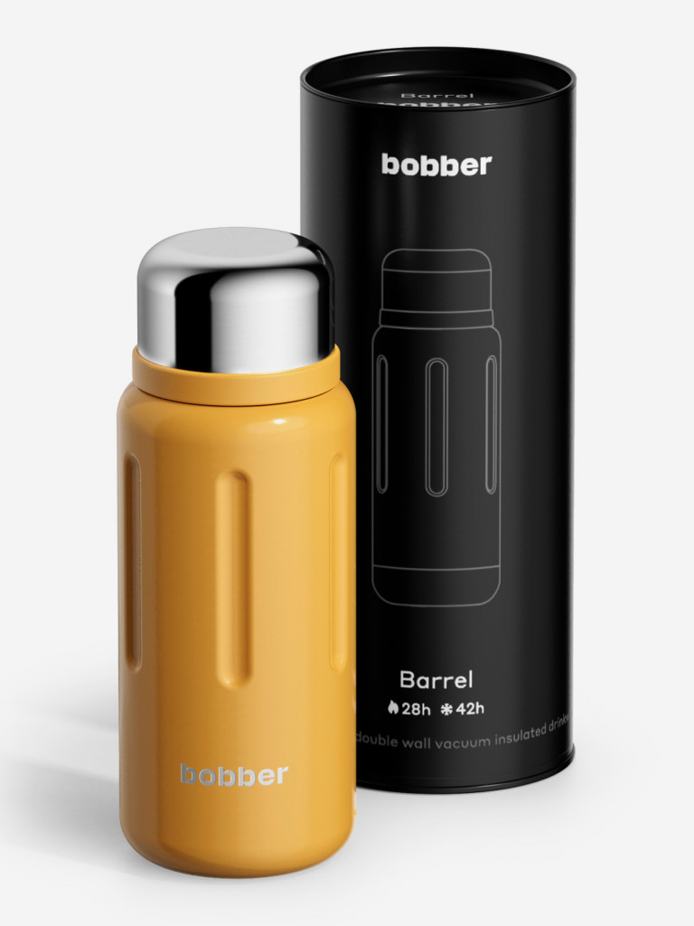 Термос Barrel 770 мл с широким горлом и ситечком для заваривания, оранжевый