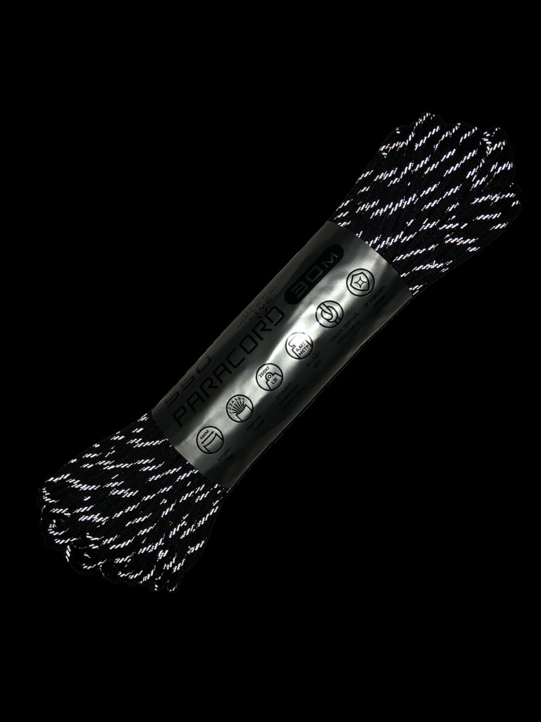 Паракорд 550 CORD nylon 30м RUS световозвращающий (black)
