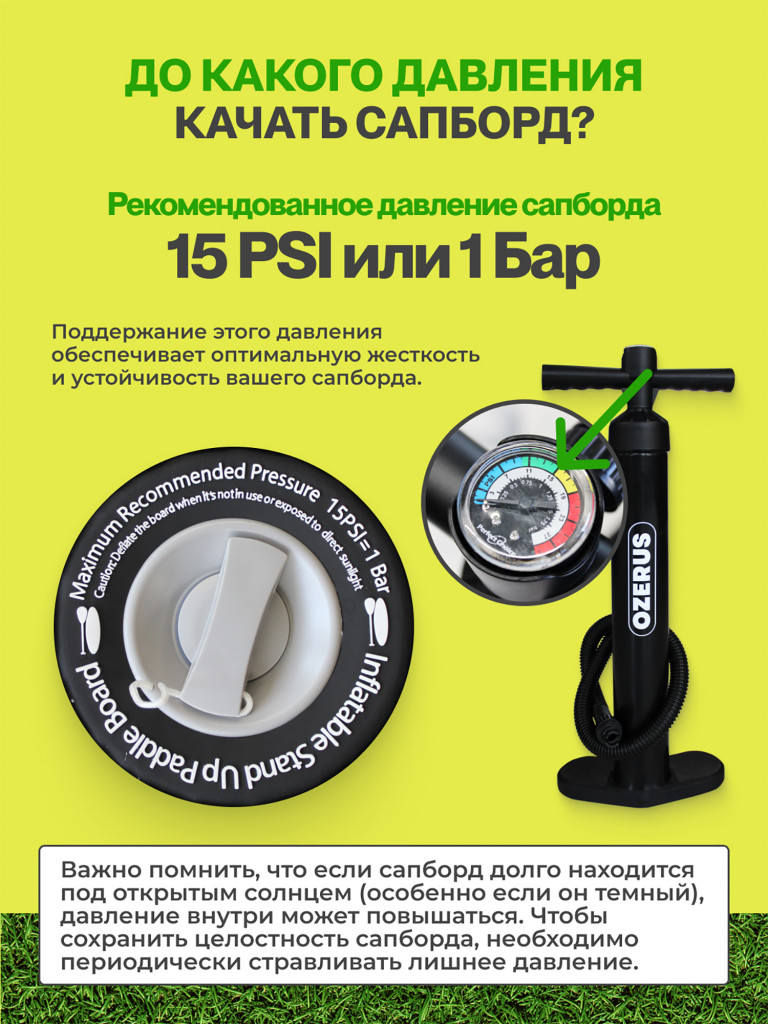 Сапборд надувной двухслойный OZERUS серия PRO 10.6'