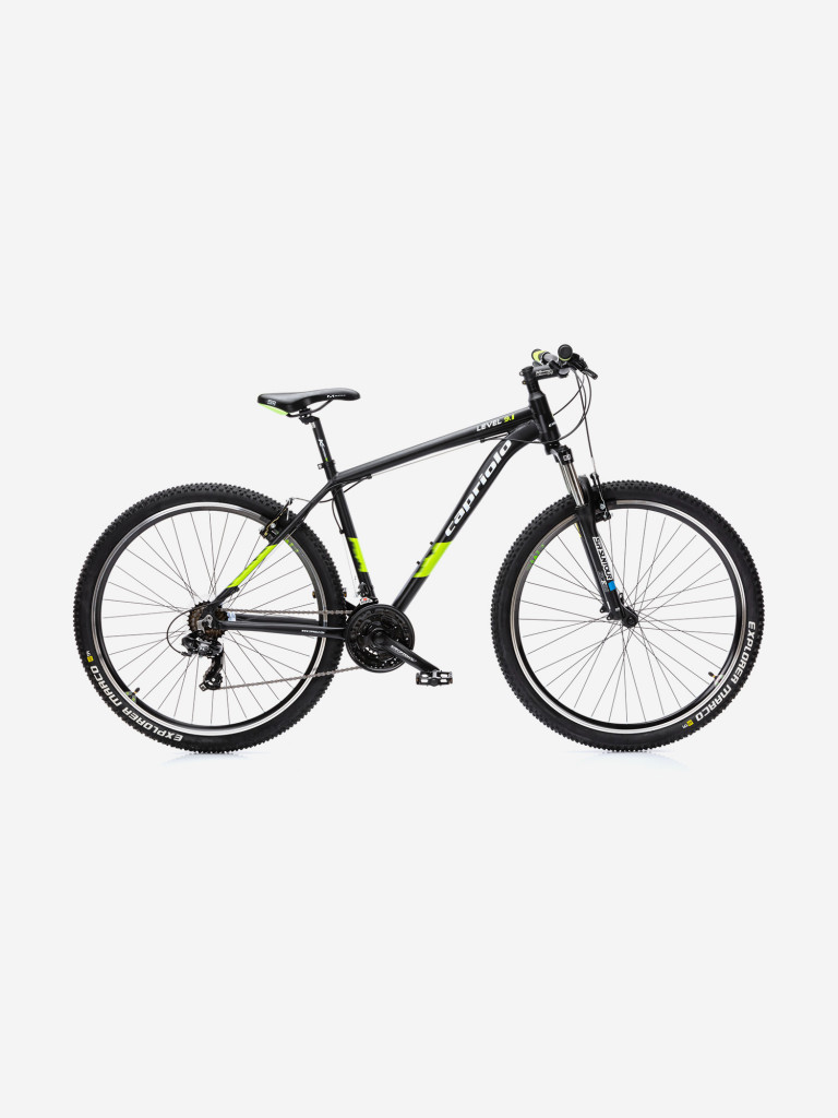 Велосипед CAPRIOLO MTB LEVEL 9.1 (3 X 7), рама алюминий 19'', колёса 29'' (чёрный (матовый) - зелёный)