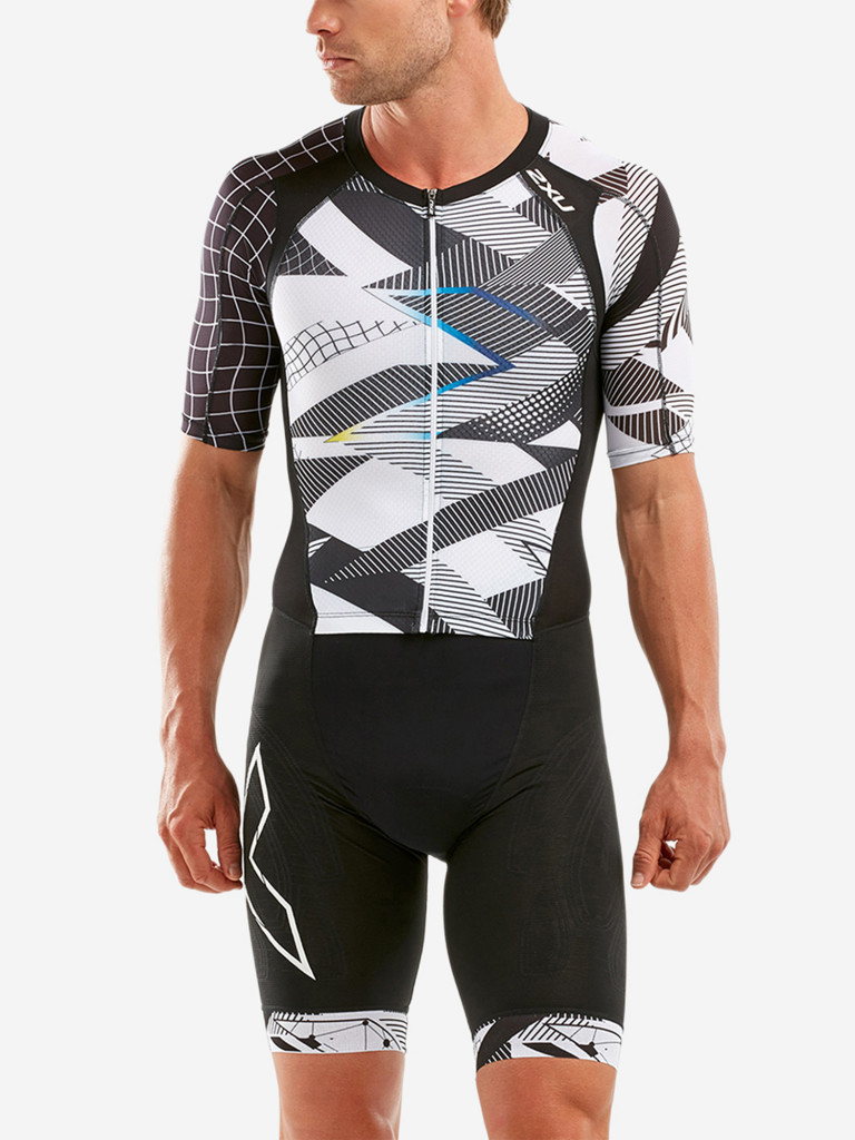 Мужской Компрессионный Костюм Для Триатлона 2XU Compression Full Zip Sleeved Trisuit