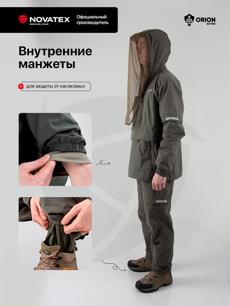 Костюм антиклещевой Элит Барьер ORION Active, холодный зеленый