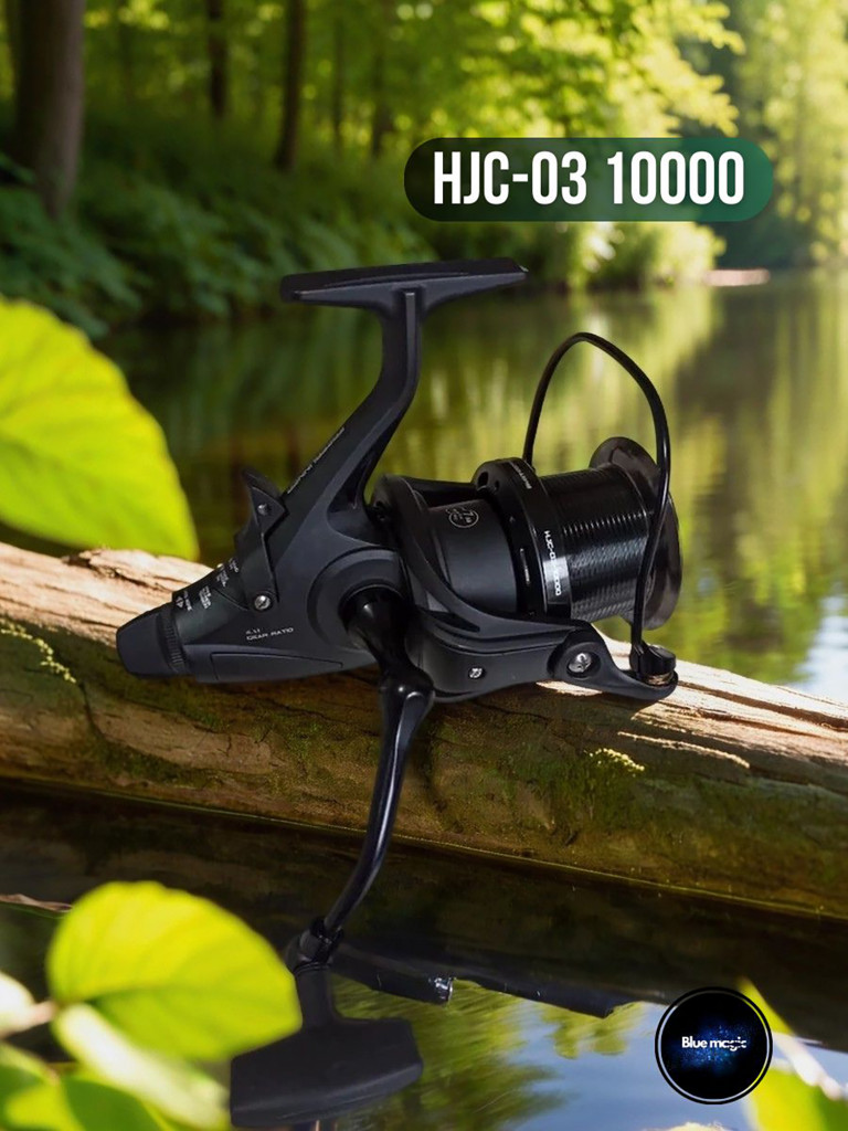 Катушка карповая Kaida катушка для рыбалки с байтранером HJC-03 10000 7+1 подшипник